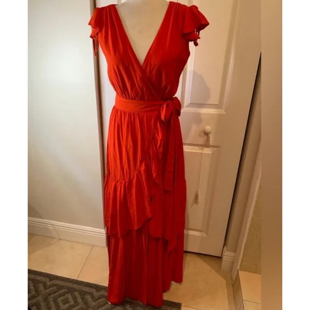 Chicways Ruffle Wrap Maxi Dress